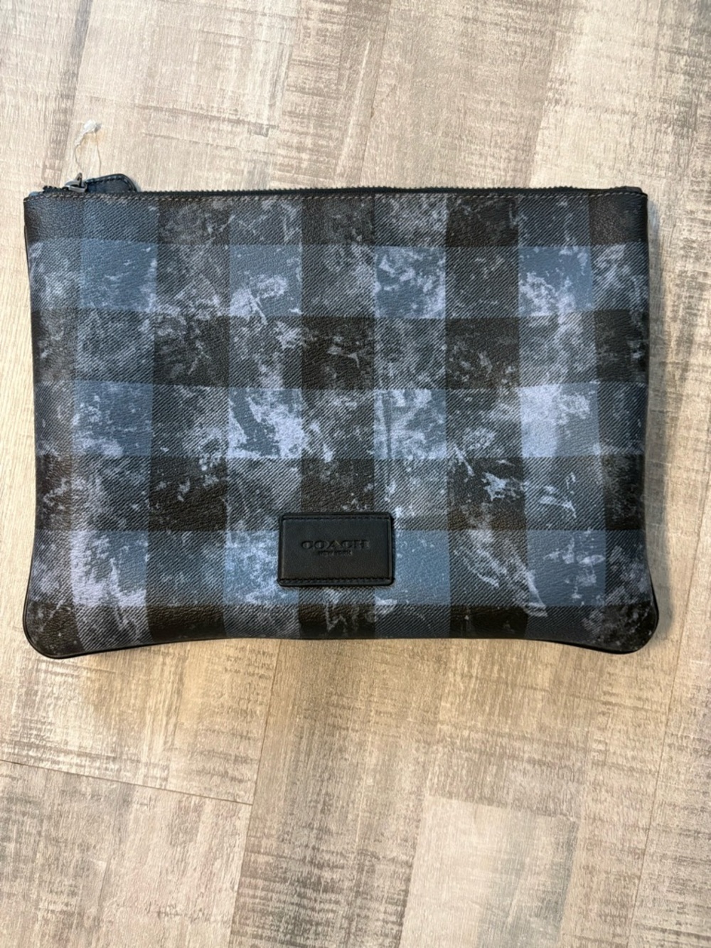 COACH Large Pouch Buffalo Plaid